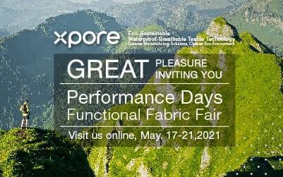 Xpore將於5月17日 – 5月21日參加德國慕尼黑功能性紡織品線上展(Performance Days Functional Fabric Fair)