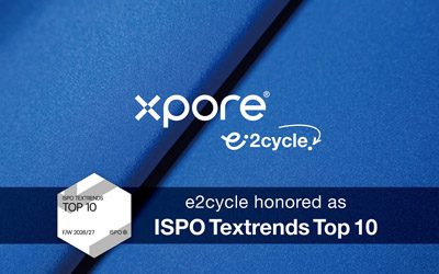 Xpore e2cycle technology has been honored as a Top 10 Winner at ISPO Textrends! 